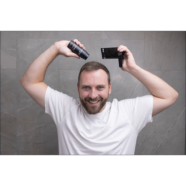 Samson Labs 360 degree mirror mens hair mirror product in use frontal