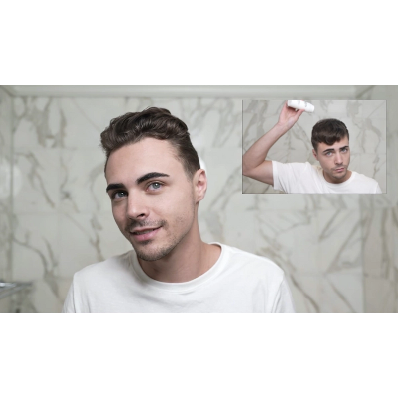 Samson Labs Hair Styling powder in use before and after Precision Hair Pack results frontal