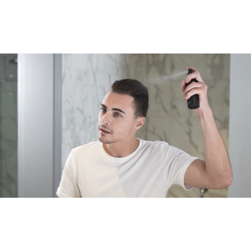 Samson Labs Locking Spray product in use precision hair pack frontal reflection